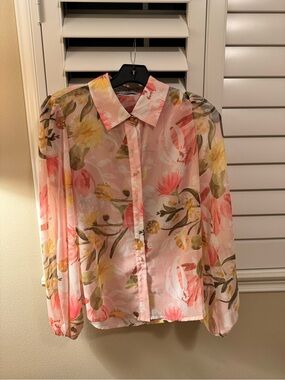 Petal + Pup Leonie Sheer floral print shirt